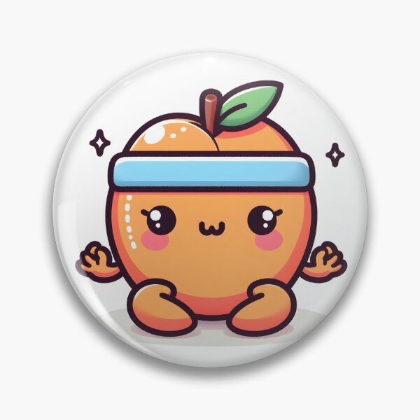 Item preview, Kawaii Peach With Headband Meditating designed and sold by CanvasCutie.