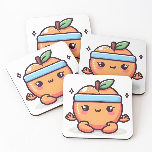Item preview, Kawaii Peach With Headband Meditating designed and sold by CanvasCutie.