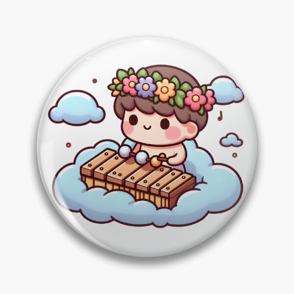 Item preview, Kawaii Xylophonist With Flower Crown designed and sold by CanvasCutie.