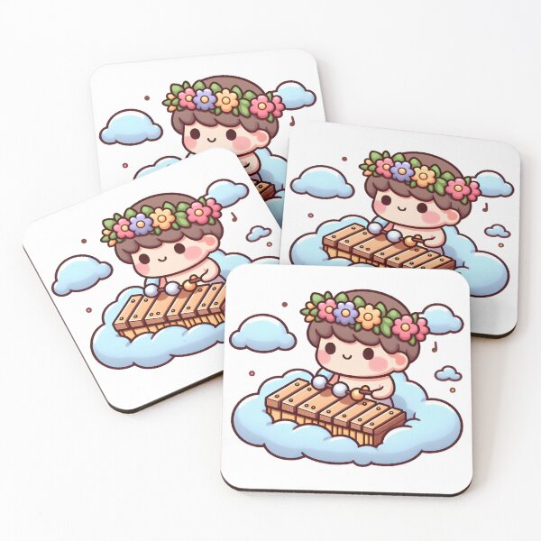 Item preview, Kawaii Xylophonist With Flower Crown designed and sold by CanvasCutie.