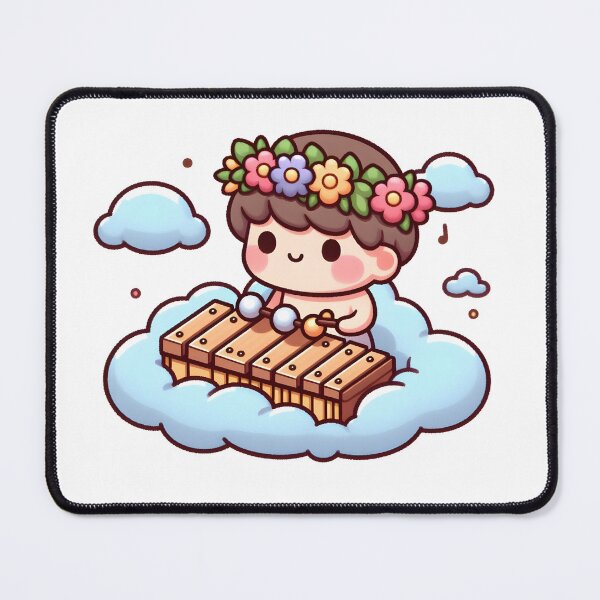 Item preview, Kawaii Xylophonist With Flower Crown designed and sold by CanvasCutie.