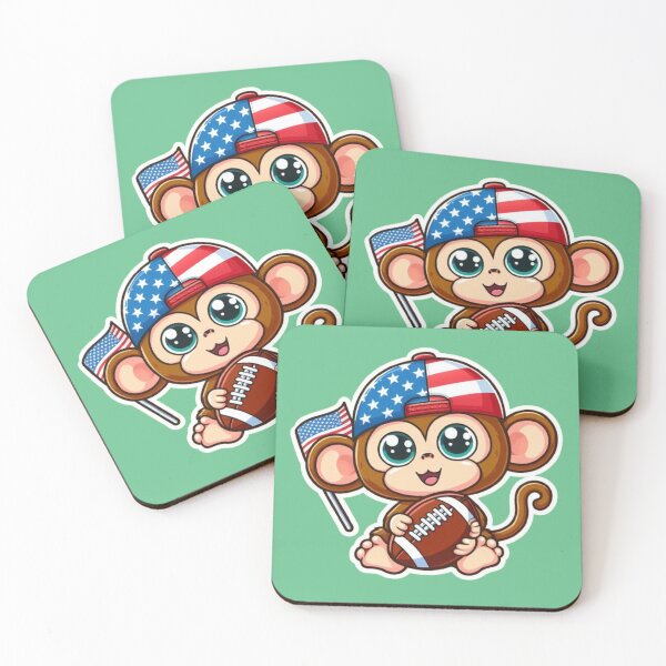 Item preview, Cute Monkey Football Fun designed and sold by StickerStudio27.