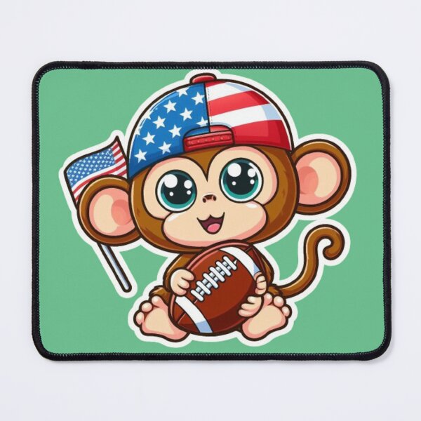 Item preview, Cute Monkey Football Fun designed and sold by StickerStudio27.