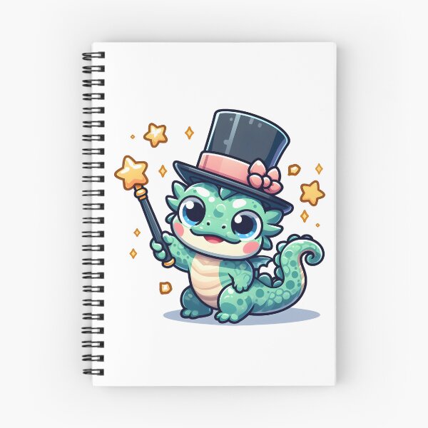 Item preview, Kawaii Bubbly Basilisk Wearing A Top Hat Holding A Magic Wand designed and sold by CanvasCutie.