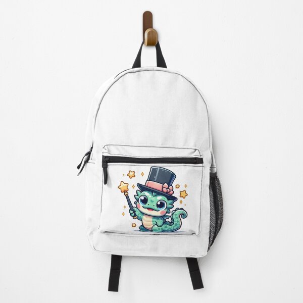 Item preview, Kawaii Bubbly Basilisk Wearing A Top Hat Holding A Magic Wand designed and sold by CanvasCutie.