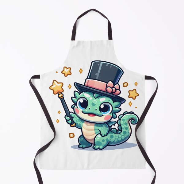 Item preview, Kawaii Bubbly Basilisk Wearing A Top Hat Holding A Magic Wand designed and sold by CanvasCutie.