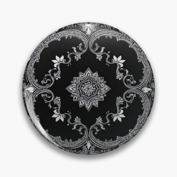 Item preview, RogerPattern - "Midnight Elegance: Black & White Bandana-Inspired Print" designed and sold by RogerPattern.