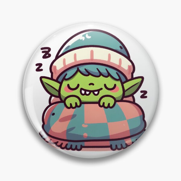 Item preview, Kawaii Grinning Goblin With Covered With A Cozy Blanket designed and sold by CanvasCutie.