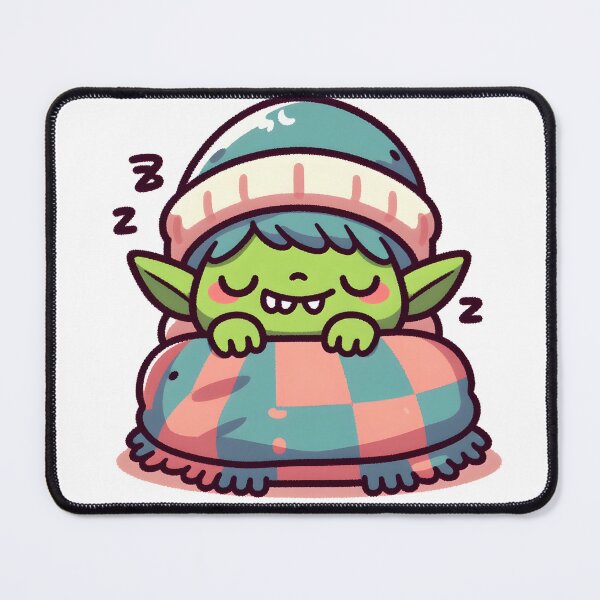 Item preview, Kawaii Grinning Goblin With Covered With A Cozy Blanket designed and sold by CanvasCutie.