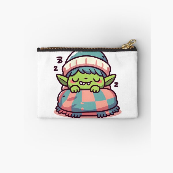 Item preview, Kawaii Grinning Goblin With Covered With A Cozy Blanket designed and sold by CanvasCutie.