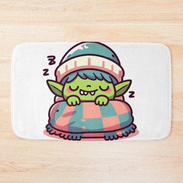 Item preview, Kawaii Grinning Goblin With Covered With A Cozy Blanket designed and sold by CanvasCutie.