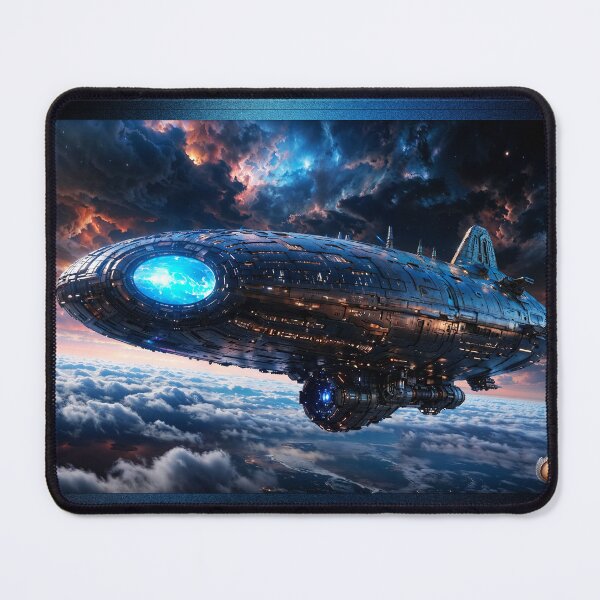 Item preview, An Abrimlith Star Cruiser Orbiting Crysliss VII Mesmerizing AI Concept Space Art by Xzendor7 designed and sold by Xzendor7 Digital Art Creations.
