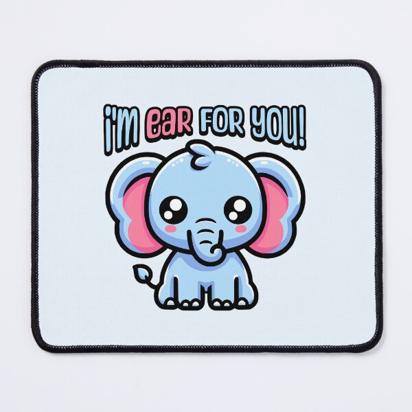 Item preview, I'm Ear For You! Cute Elephant Pun designed and sold by PMCreative.