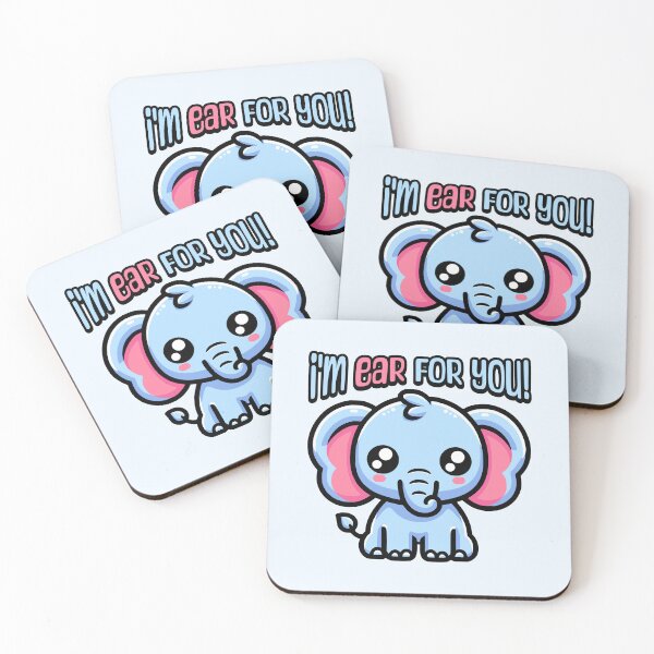 Item preview, I'm Ear For You! Cute Elephant Pun designed and sold by PMCreative.