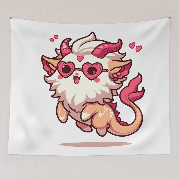 Item preview, Kawaii Hopeful Chimera: Heart-Shaped Glasses designed and sold by CanvasCutie.