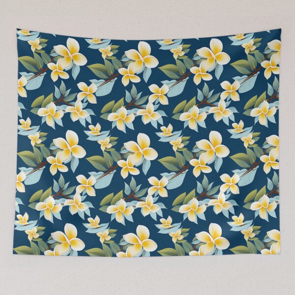 Item preview, Tropical Plumeria Flower Design, Summer Botanical Print designed and sold by madtoyman.