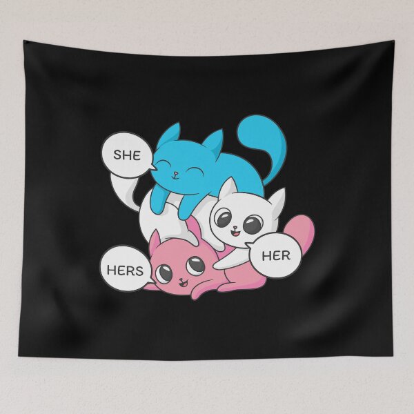 Item preview, Trans Cats She Her Hers Pronouns Pride Transgender II designed and sold by Lemon Pepper.