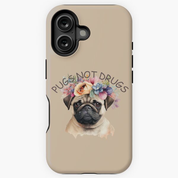 Vista previa del artículo con la obra «Pugs no drogas», diseñado y vendido por PatiMN.