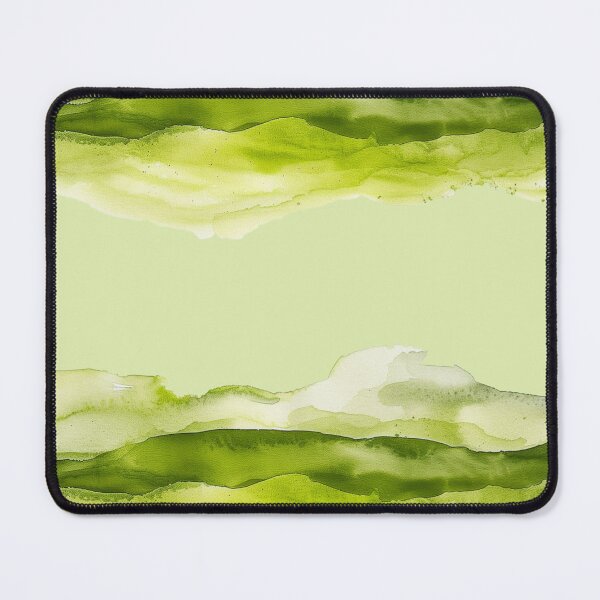 Item preview, abstract green waves, watercolor brush designed and sold by ZlodziejkaKiwi.