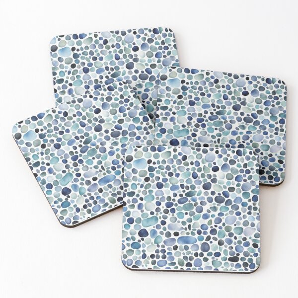 Item preview,  Whispers of the Shore: Blue and White Pebbles designed and sold by Square Root of Squid.