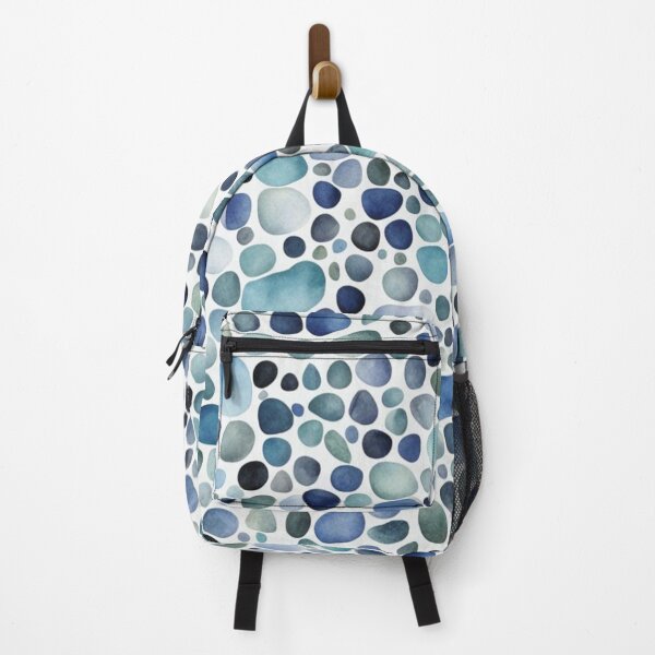 Item preview, Whispers of the Shore: Blue and White Pebbles designed and sold by Square Root of Squid.