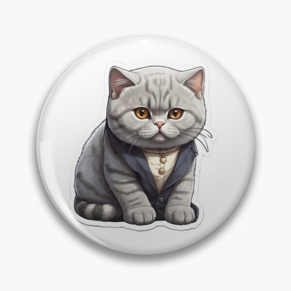 Item preview, British Shorthair Cat Sticker: Purrfect Feline Accent designed and sold by Fluffy Art Design.