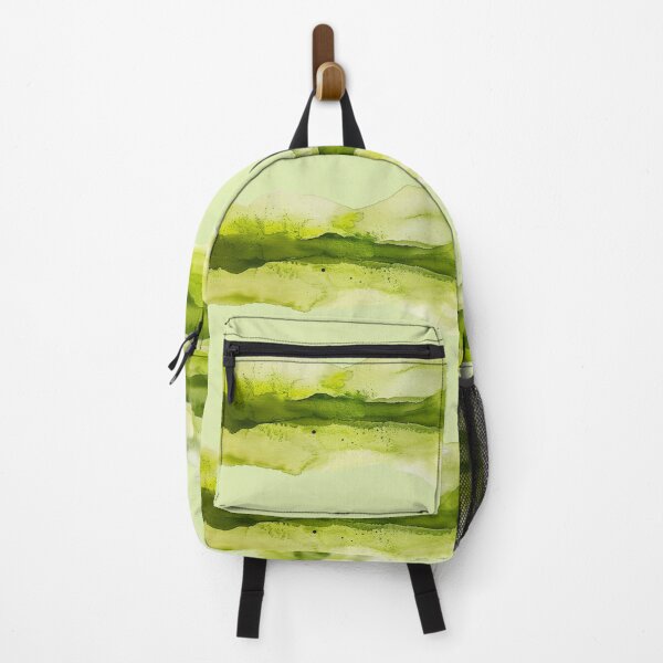 Item preview, abstract green waves, watercolor brush designed and sold by ZlodziejkaKiwi.