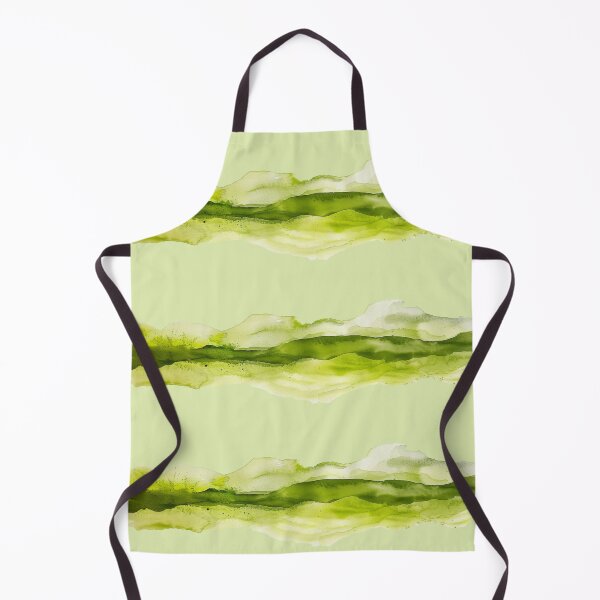 Item preview, abstract green waves, watercolor brush designed and sold by ZlodziejkaKiwi.