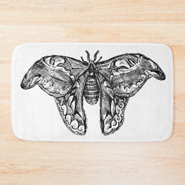 Item preview, Black atlas moth drawing designed and sold by xlallistar.