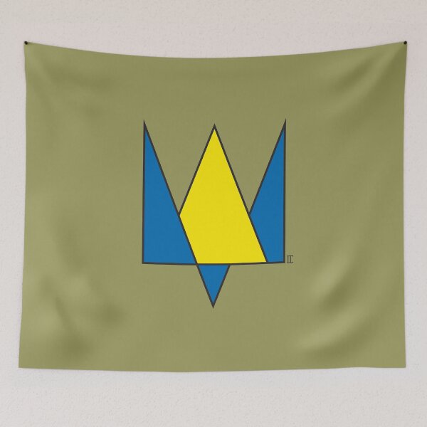 Item preview, Trident. (minimalism) Yellow-blue. designed and sold by sarabeevart.