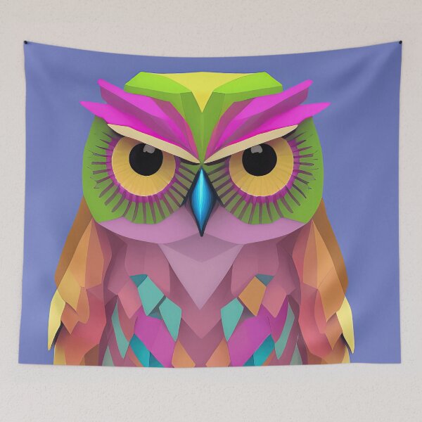 Item preview, 3D colorful isometric owl designed and sold by lalylaura.