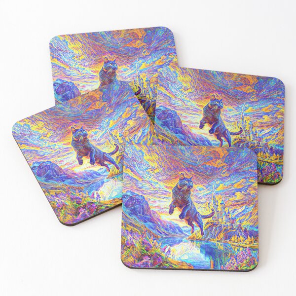 Item preview, Stylised castle and cat. DeepDream designed and sold by blackhalt.
