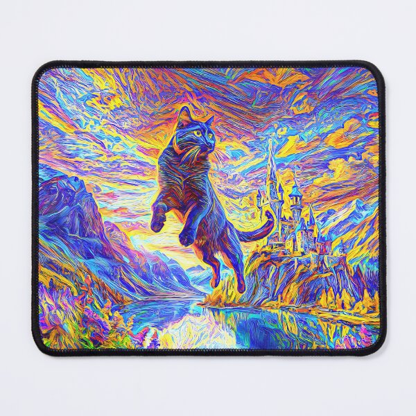 Item preview, Stylised castle and cat. DeepDream designed and sold by blackhalt.
