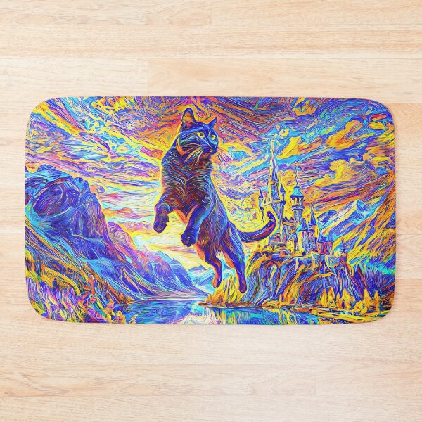 Item preview, Stylised castle and cat. DeepDream designed and sold by blackhalt.