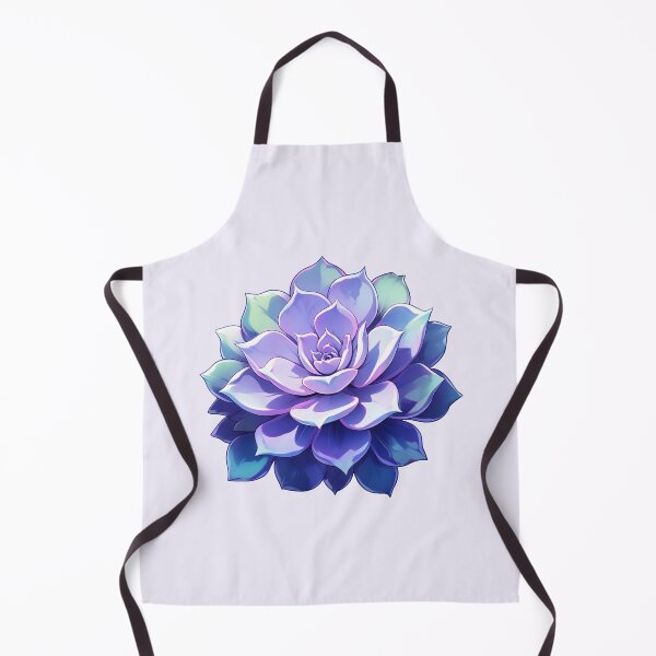 Item preview, Cute Kawaii Beautiful Succulent Flower in Blue and Purple Color designed and sold by CozyKawaiiArt.