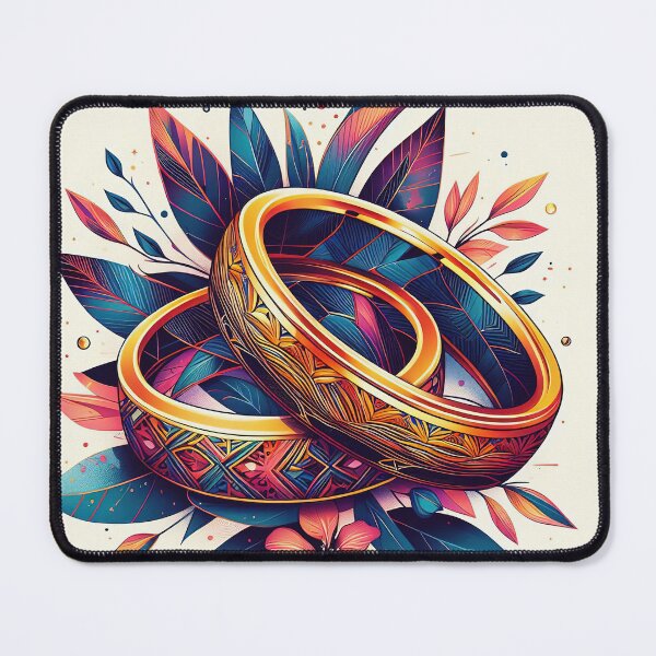 Item preview, Wedding rings and flowers illustration designed and sold by lalylaura.