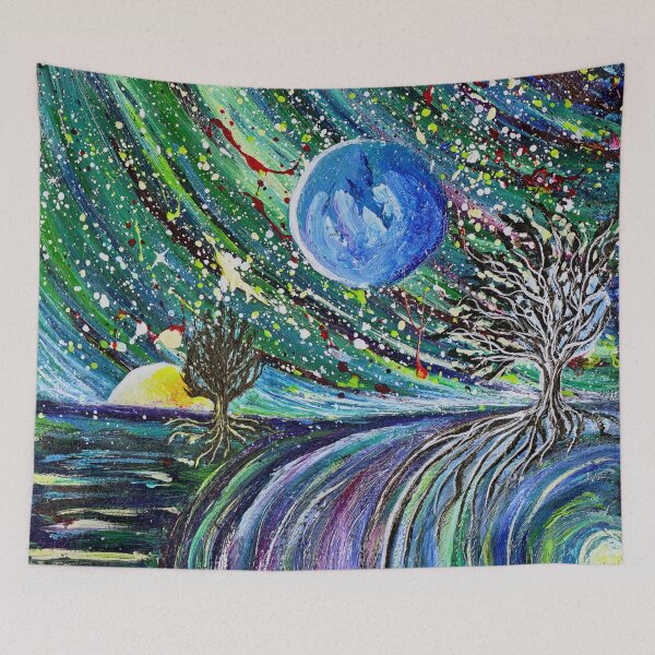 Item preview, Twilight Cosmic Dreams: surreal acrylic painting designed and sold by Wolshebnaja.
