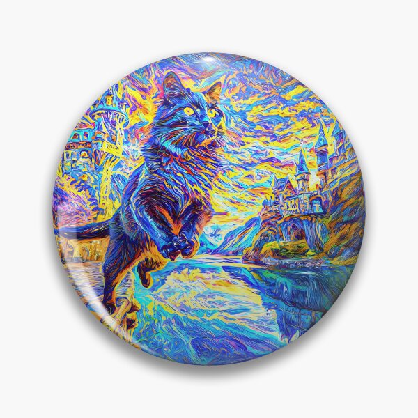 Item preview, Stylised castle and cat. DeepDream designed and sold by blackhalt.