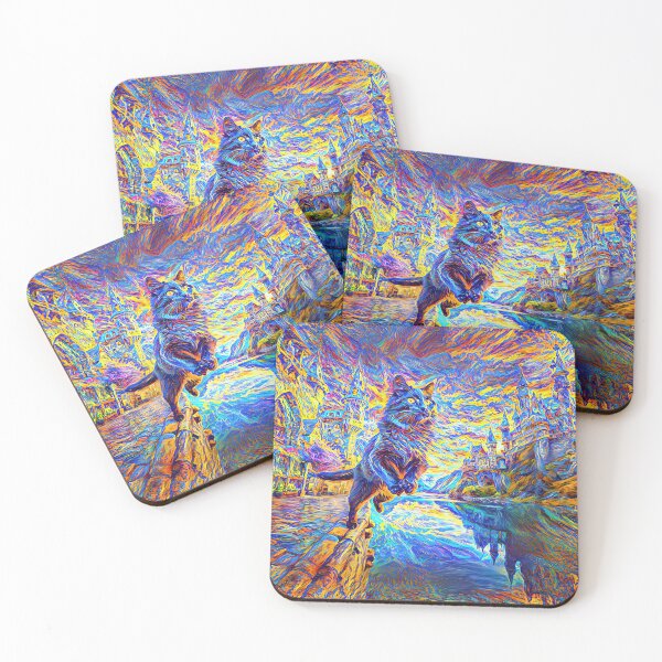 Item preview, Stylised castle and cat. DeepDream designed and sold by blackhalt.