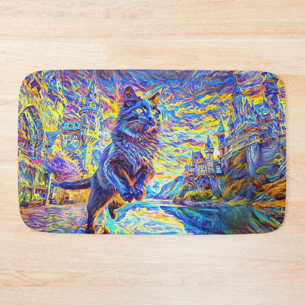 Item preview, Stylised castle and cat. DeepDream designed and sold by blackhalt.