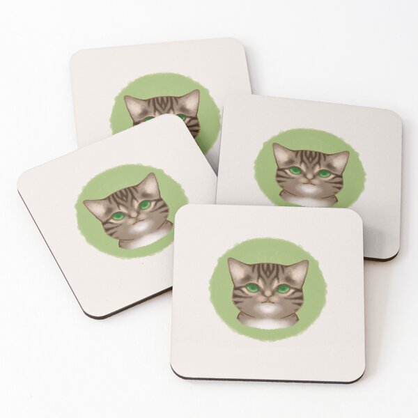Item preview, Tabby cat with green eyes designed and sold by Illustra-Artium.