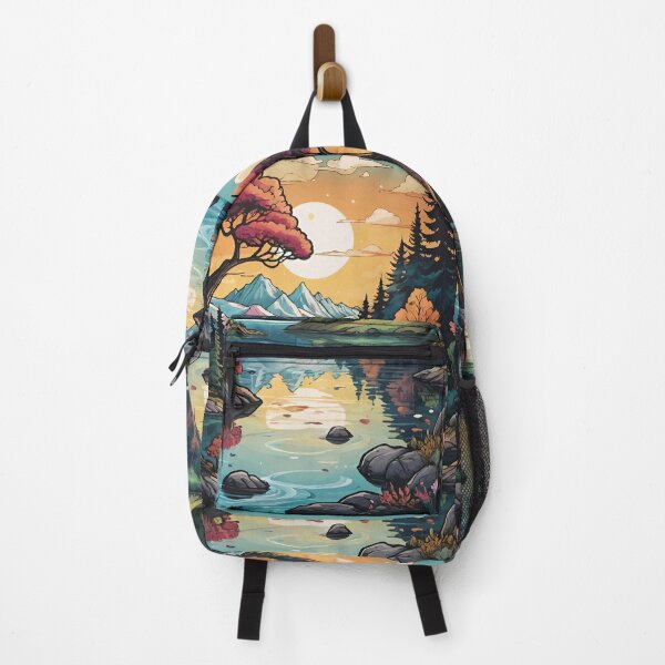 Item preview, Enchanted Lakeside Serenity Sunset Landscape painting designed and sold by trendparrot.