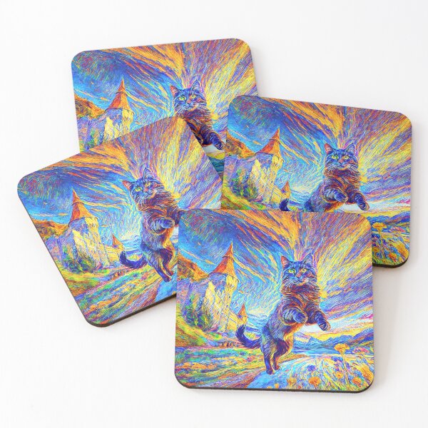 Item preview, Stylised castle and cat. DeepDream designed and sold by blackhalt.