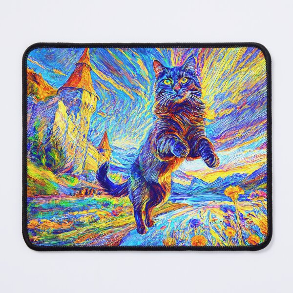 Item preview, Stylised castle and cat. DeepDream designed and sold by blackhalt.
