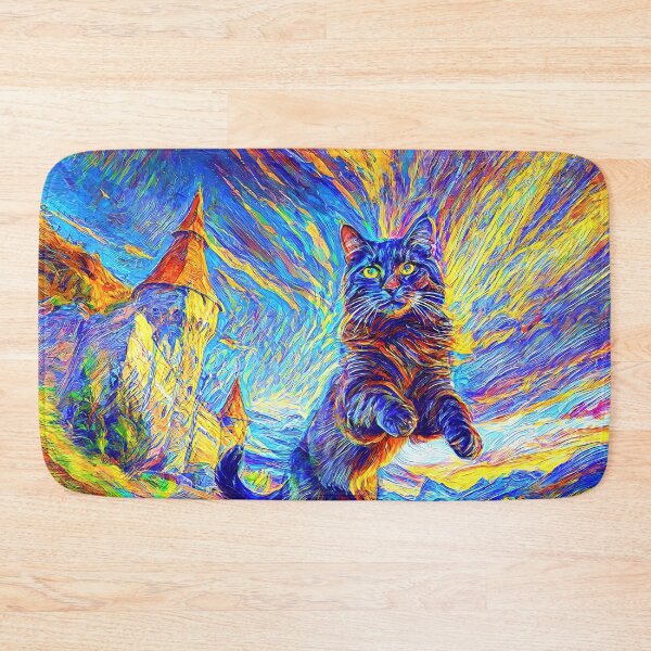 Item preview, Stylised castle and cat. DeepDream designed and sold by blackhalt.