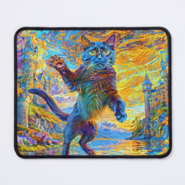 Item preview, Stylised castle and cat. DeepDream designed and sold by blackhalt.
