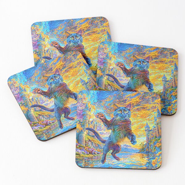 Item preview, Stylised castle and cat. DeepDream designed and sold by blackhalt.