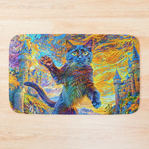 Item preview, Stylised castle and cat. DeepDream designed and sold by blackhalt.