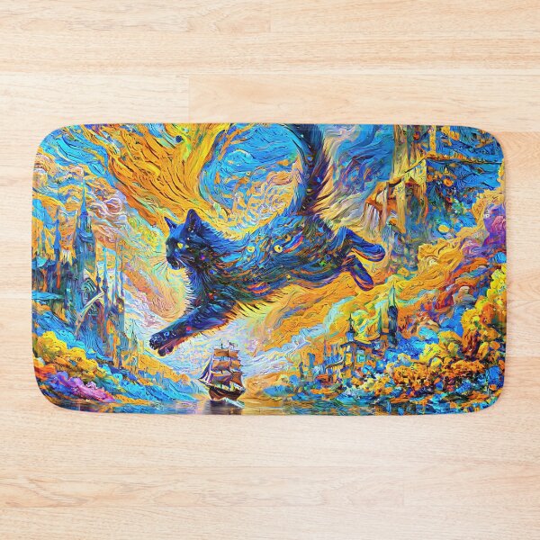 Item preview, Stylised castle and cat. DeepDream designed and sold by blackhalt.