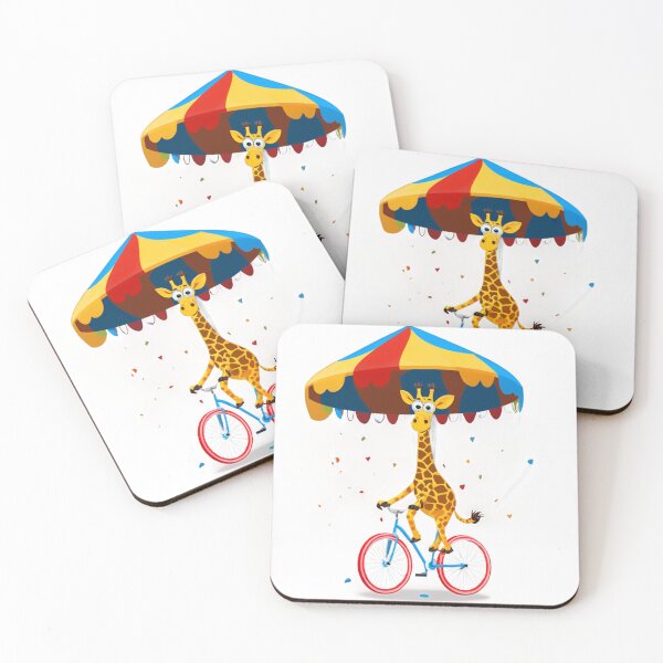 Aperçu de l'œuvre Girafe de cirque de vélo avec parapluie coloré créée et vendue par omerfdln34.